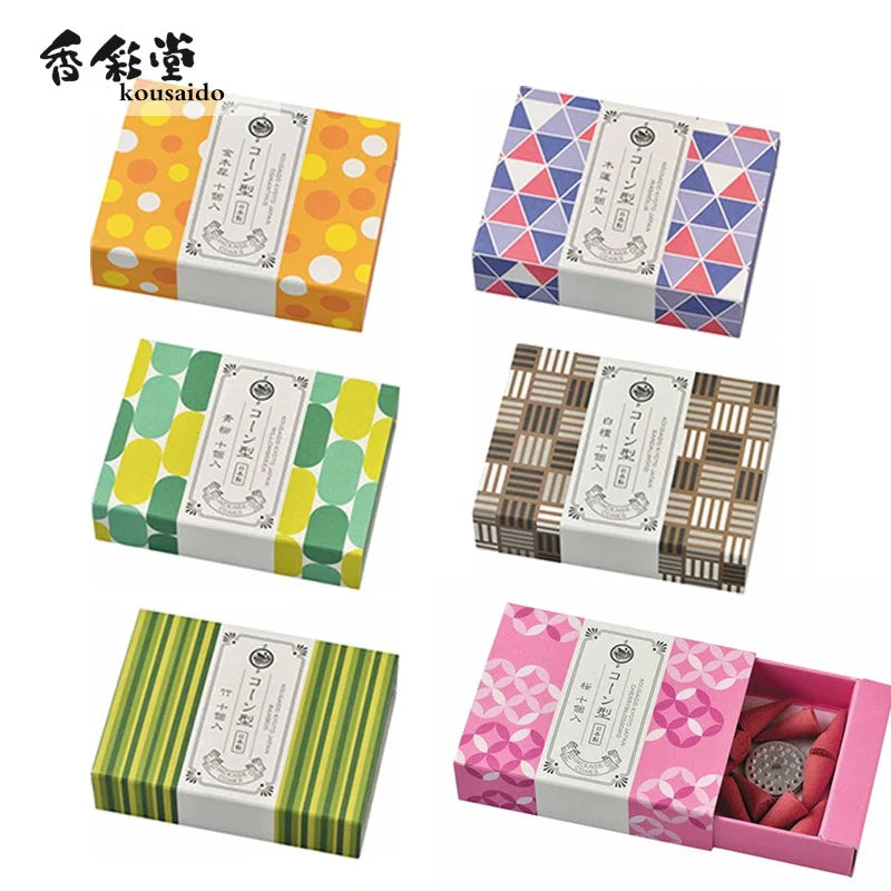 Kousaido Japan Premium Incense cone 10 pieces with incense holder