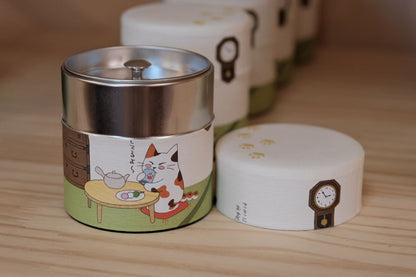 Japan Made Tea Caddy with printed washi paper