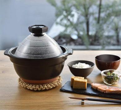 【未使用HARIO Gohangama Glass Lid 土鍋ご飯釜2〜3合 Hario Rice Pot Gohangama Ceramic Rice Cooker – Orange Market Tableware