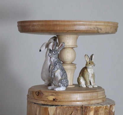 Artisans-Rebmob木工-Handmade Rabbit Cake Stand