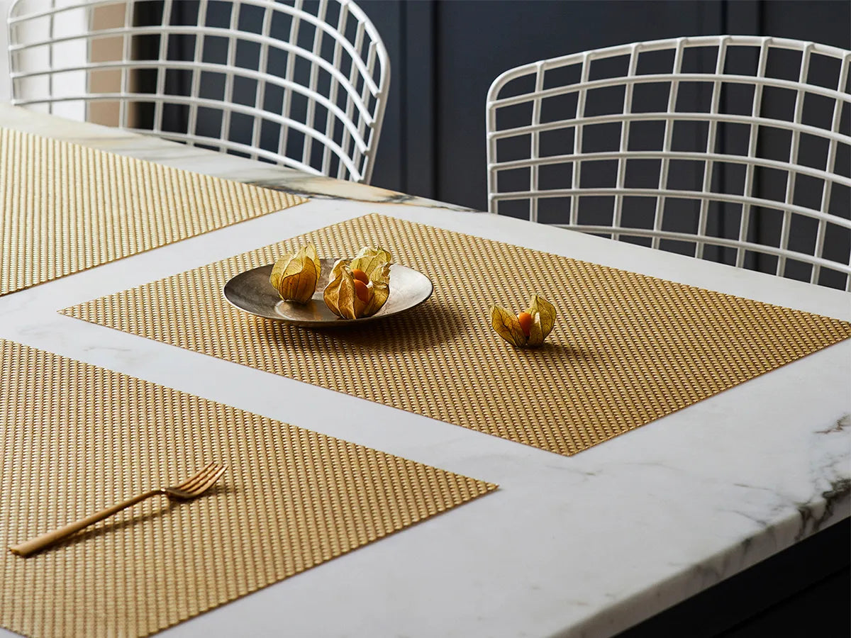 Chilewich Basketweave Rectangle Table Placemats Gilded