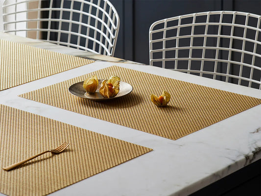 Chilewich Basketweave Rectangle Table Placemats Gilded