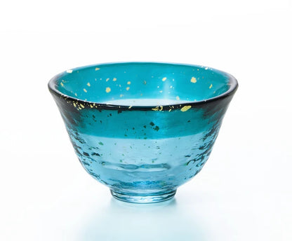 Tsugaru Handblown Sake Cup Set-Blue Ocean 4pcs Set(Gift Set)