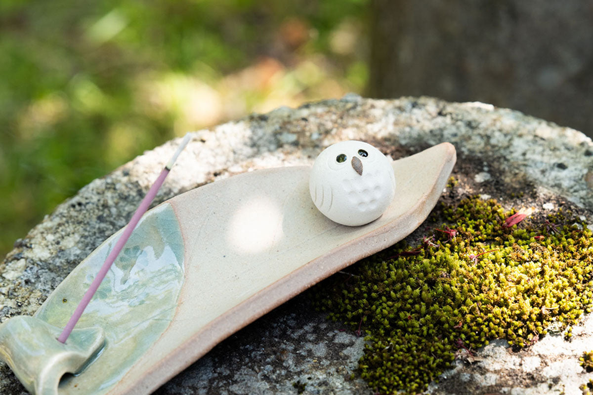Shigaraki “Little Round Owl” Incense Holder#2
