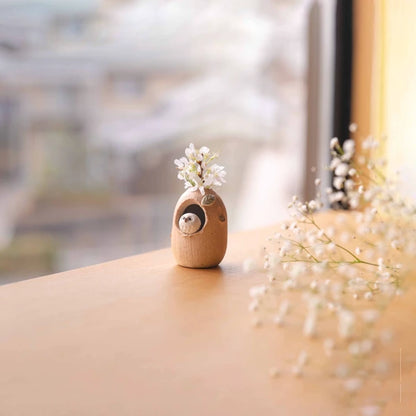 Shigaraki ware Handmade mini Owl Vase (Gift Box)