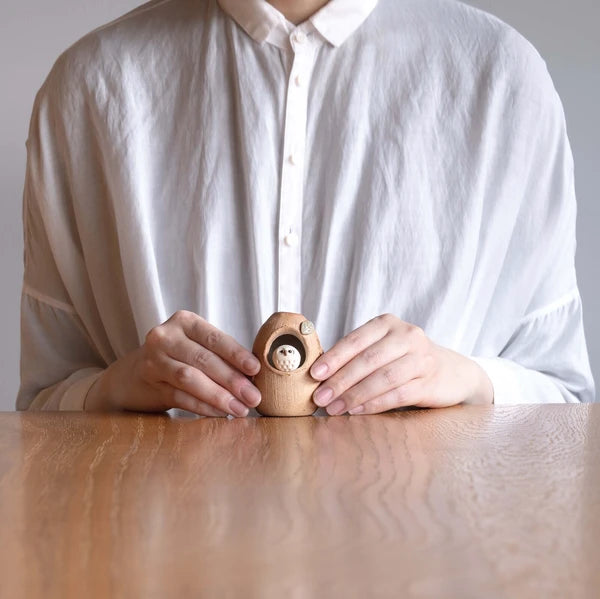 Shigaraki ware Handmade mini Owl Vase (Gift Box)