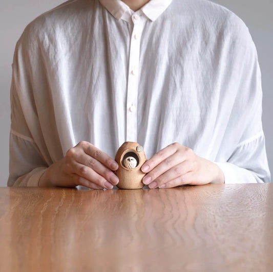 Shigaraki ware Handmade mini Owl Vase (Gift Box)