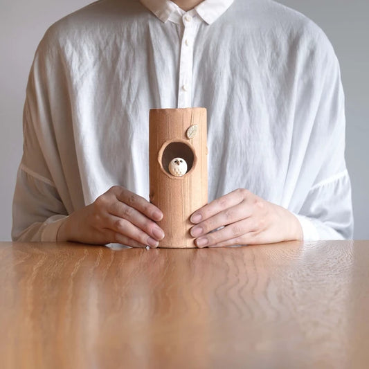 Shigaraki ware Handmade Owl Vase (Gift Box)