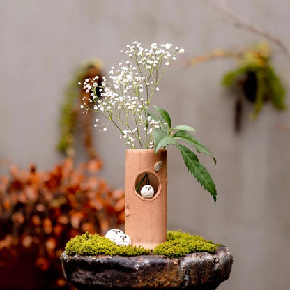 Shigaraki ware Handmade Owl Vase (Gift Box)