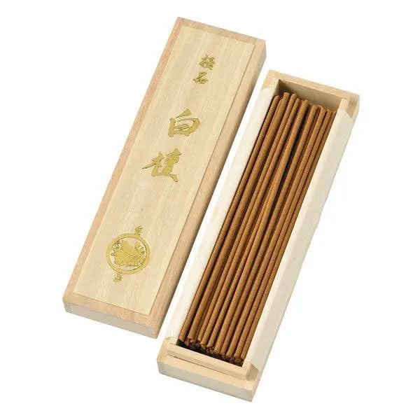 香彩堂-Kousaido 老山白檀 Premium Sandalwood Incense with wooden box 50g（About 110 Sticks）