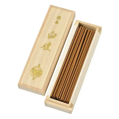香彩堂-Kousaido 老山白檀 Premium Sandalwood Incense with wooden box 50g（About 110 Sticks）