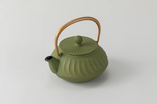 Iwachu Nambu ironware Teapot 5 Wave Gold/WAKAKUSA