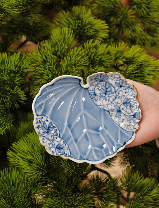 Arita ware Handmade plantain leaf plate 6inch