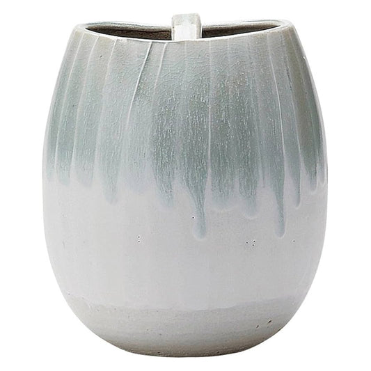 Japan MARUI Shigaraki（信樂燒)Handmade Shiratama handled flower vase