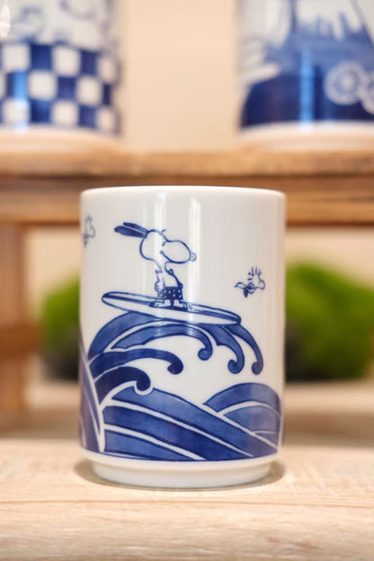 Snoopy Japan Indigo Sometsuke Yunomi Teacups