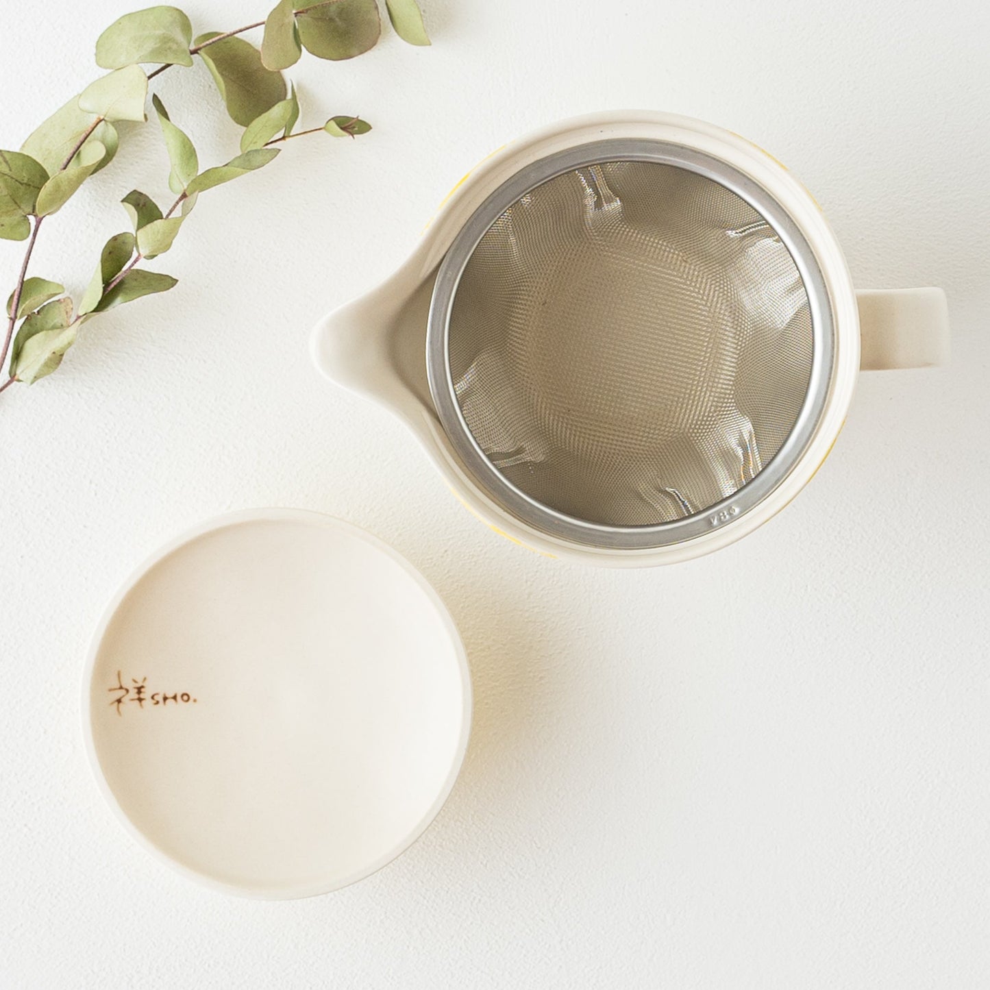 Hasami Yaki  handcraft Lemon Tea set Wooden gift box