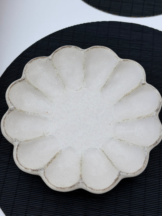 KANEKO KOHYO RINKA “white” Flower Dessert Plate (17.5cm/7inch)