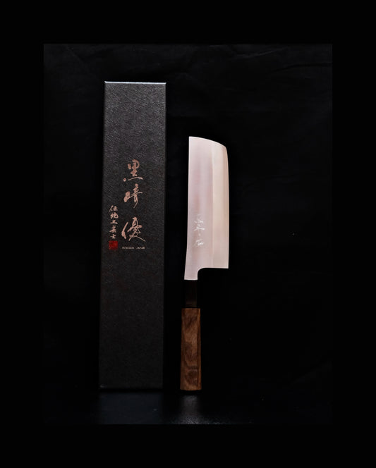 YU KUROSAKI-NEW GEKKO VG-XEOS Nakiri 165MM (Handle: Walnut with Buffalo Horn)