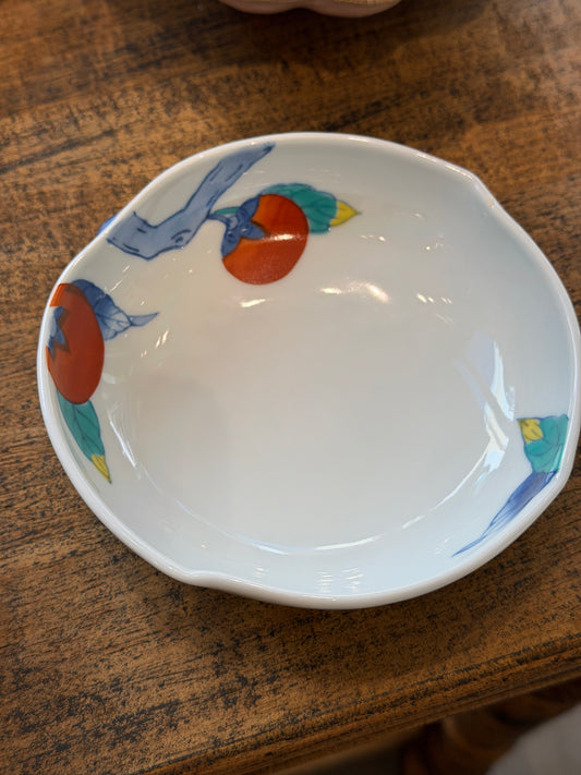 Arita ware handmade Persimmon Flower shape side dish Bowl