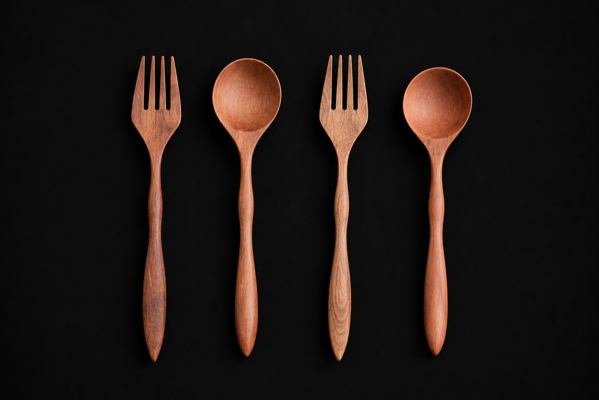 Handcrafted wood flatware