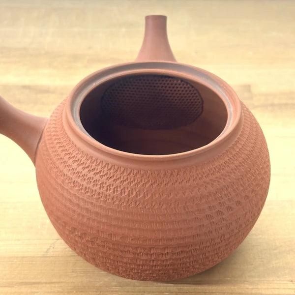 Tokoname Japan Artisan Handmade tobikanna pattern  kyusu Teapot by by Gyokkosaku 玉光