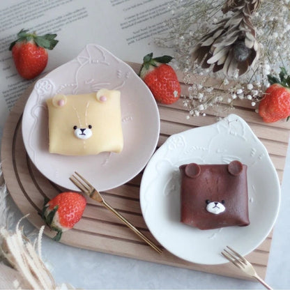 Japan Mino ware Miau Cat Shape Plate