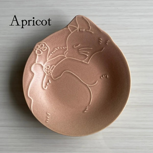 Japan Mino ware Miau Cat Shape Plate