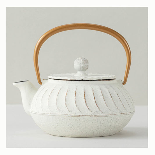 IWACHU Nambu Tekki Cast Iron 650ml White Waves Teapot （Gift Box）