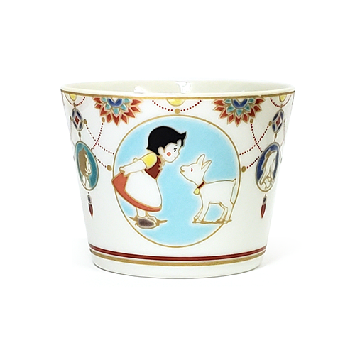 Japan Kutani Yaki Kaneshotouki Heidi and Yuki,Girl of the Alps goods,Soba Choko Cup