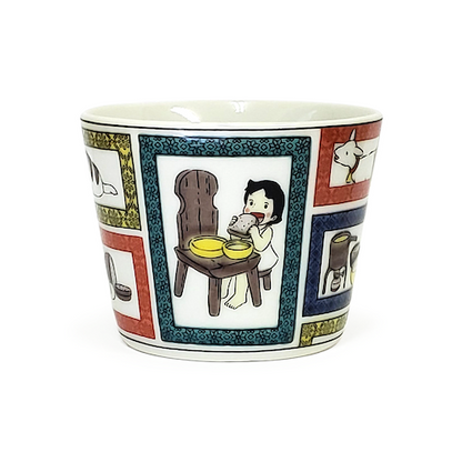 Japan Kutani Yaki Kaneshotouki Heidi and Yuki,Girl of the Alps goods,Soba Choko Cup