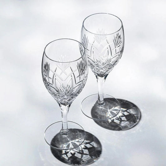 [KAGAMI CRYSTAL GLASS] Pair Of Wine Glasses 'BONHEUR' | CRYSTAL GLASS |