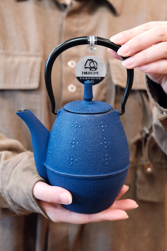 IWACHU Nambu Tekki Cast Iron 600ml Blue Teapot （Gift Box）