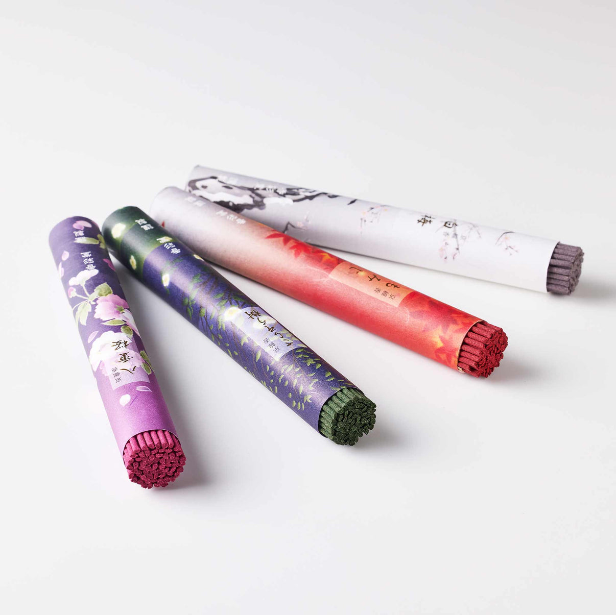 Kousaido Incense Gift Set – Four Seasons Collection (4 Scents × 2 Bundles) in Paulownia Wood Box