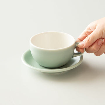 ORIGAMI 8oz Latte Bowl and Saucer Set – Orange Market Tableware
