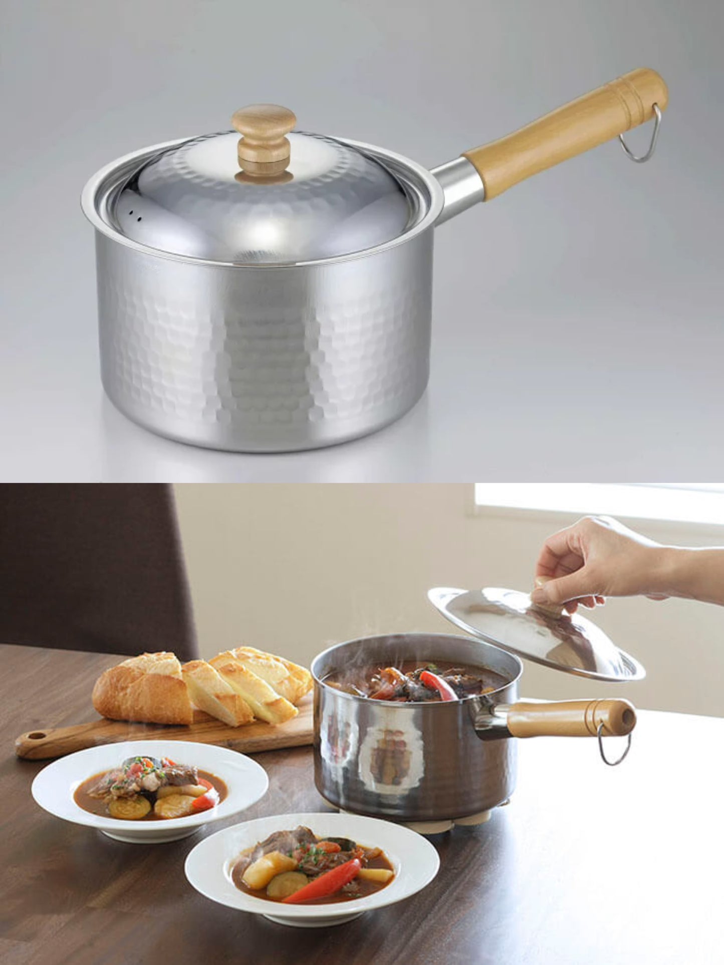 Japan Tsubame Shimomura Stainless Extra deep Pot (18cm)Shimomura Planning 34490Professional Model, Hammered