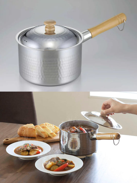 Japan Tsubame Shimomura Stainless Extra deep Pot (18cm)Shimomura Planning 34490Professional Model, Hammered