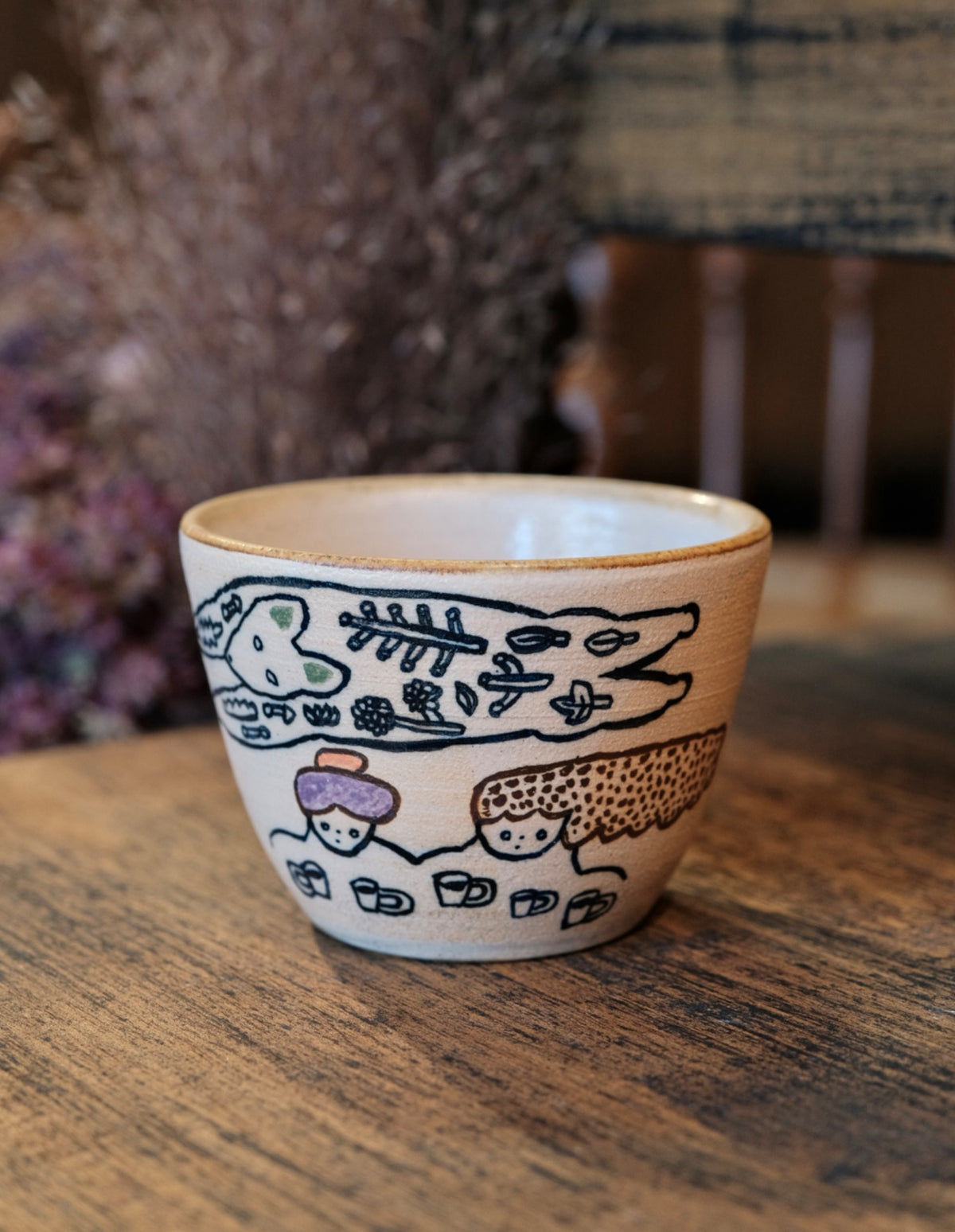 Keiko Matsumoto Handmade Fish and Spotted Friend Cup