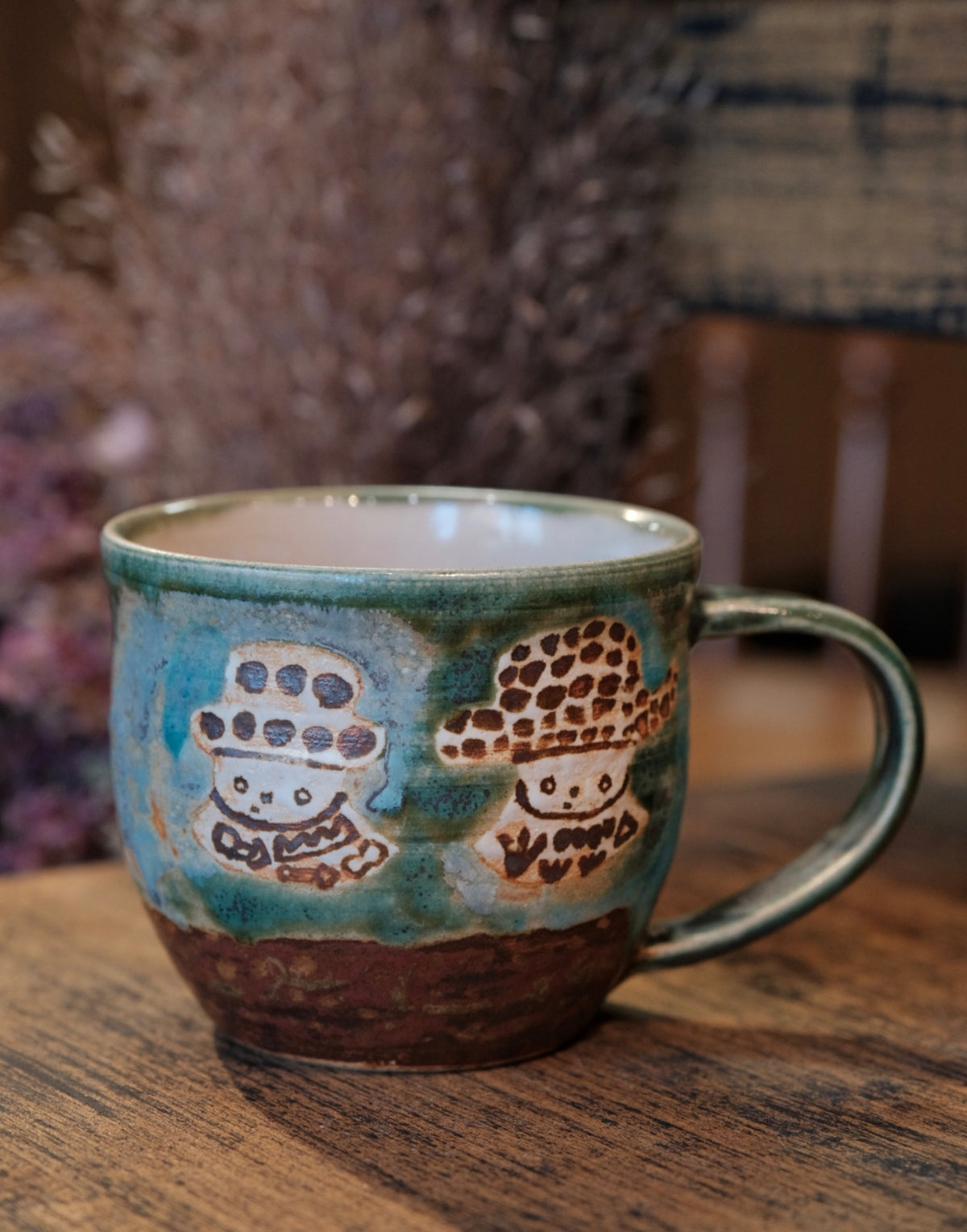 Keiko Matsumoto Handmade Two Hat Friends Mug