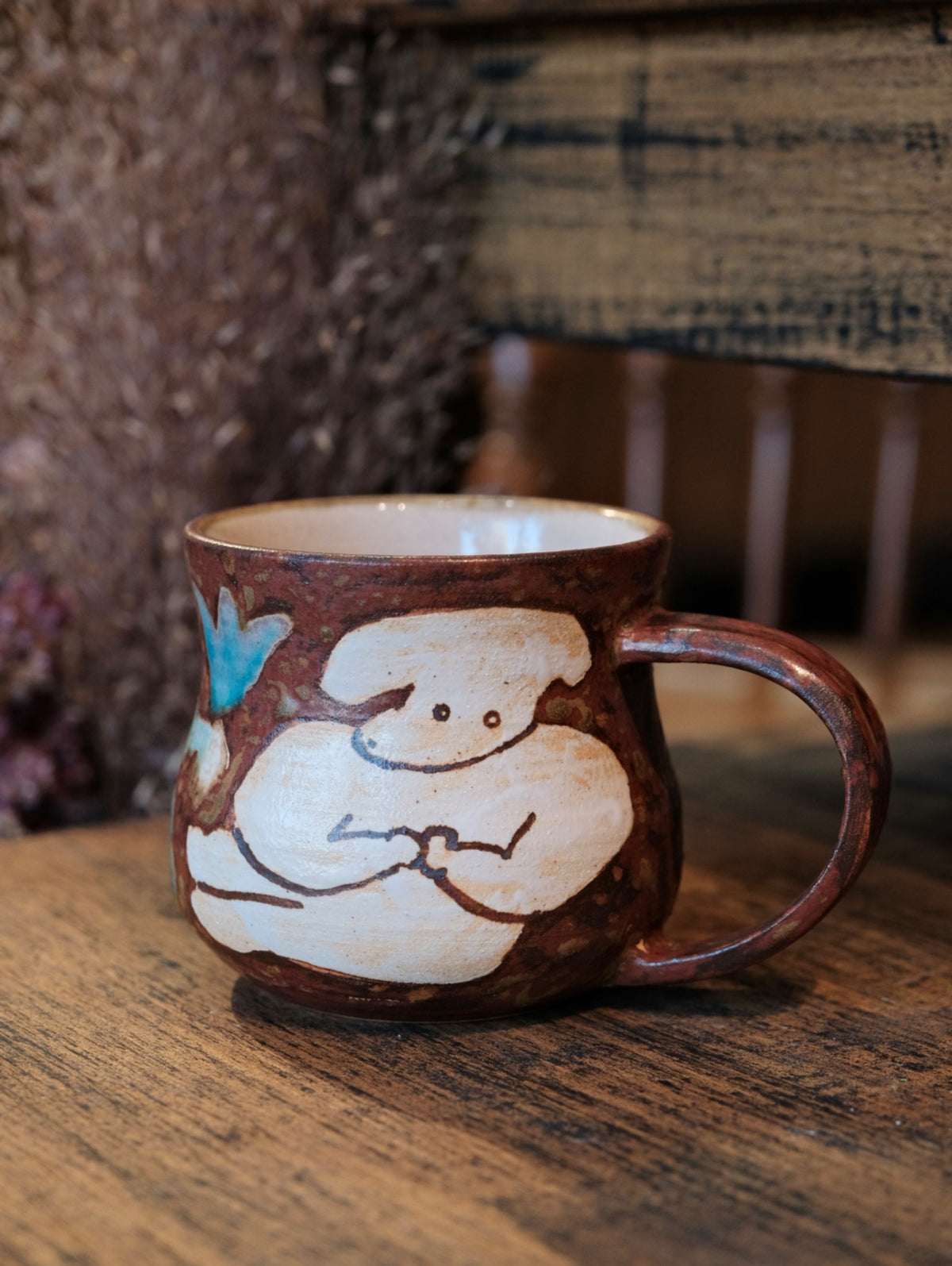 Keiko Matsumoto Handmade Resting White Friend Mug