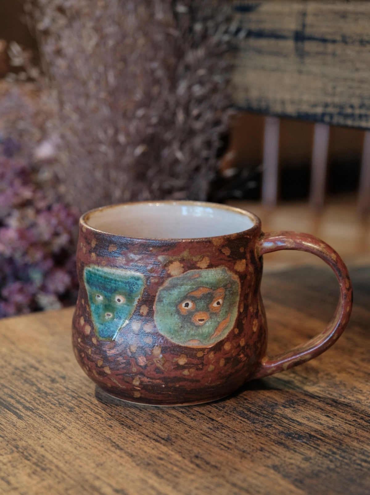 Keiko Matsumoto Handmade Colorful Mask Friends Mug