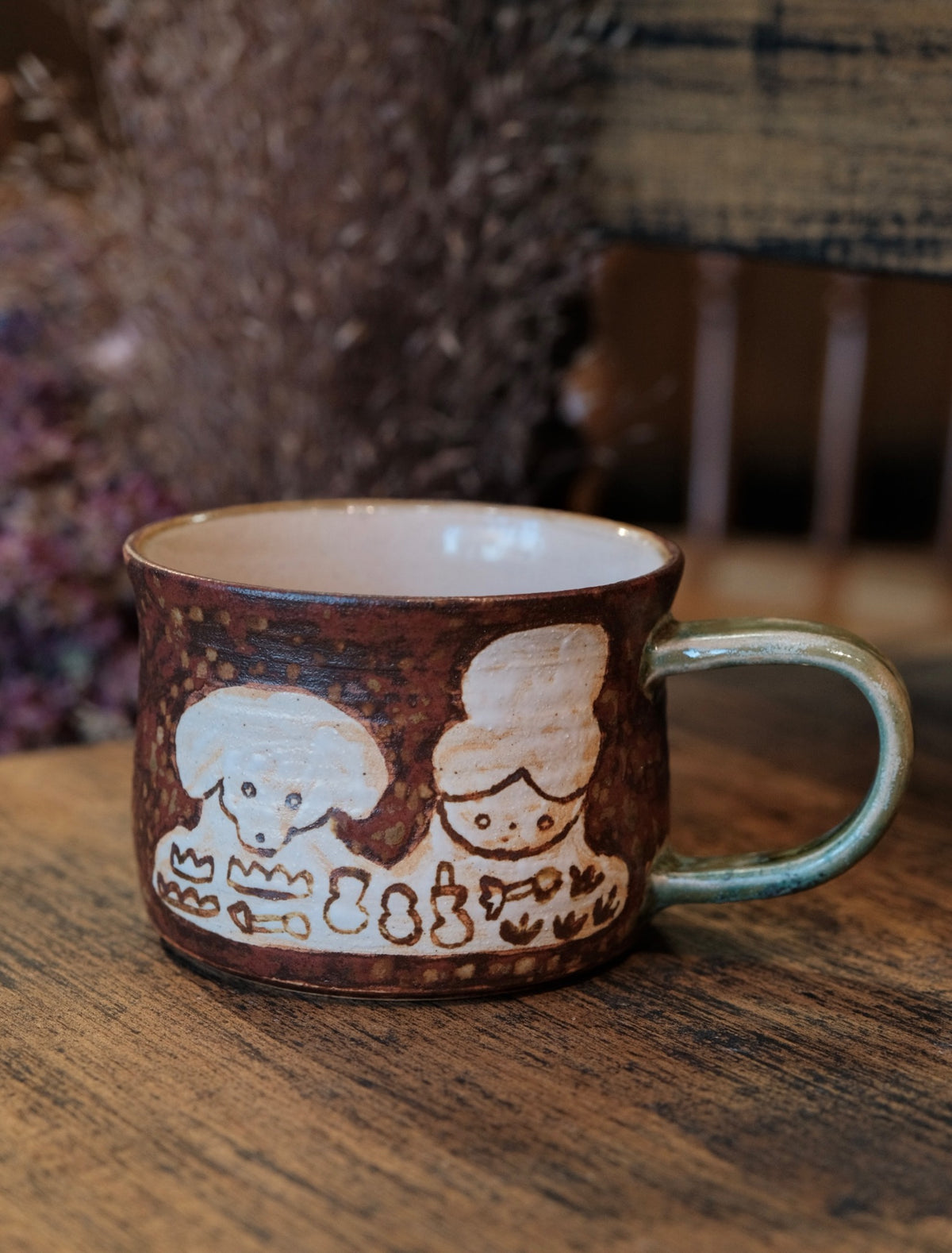 Keiko Matsumoto Handmade Skull and Ghost Friends Mug