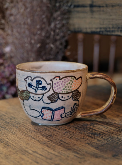 Keiko Matsumoto Handmade Reading Friends Mug