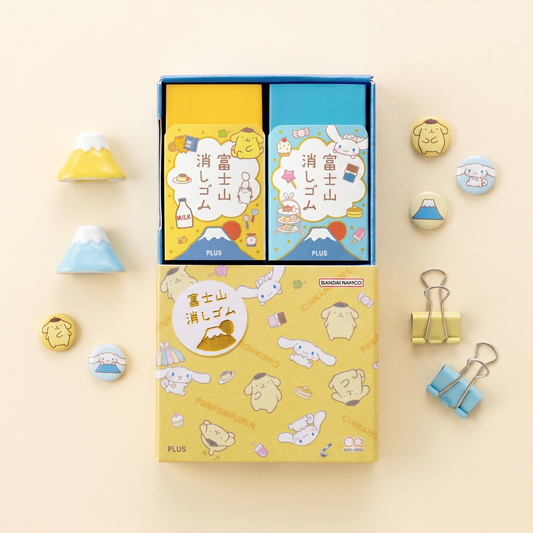 Pompompurin & Cinnamoroll Mt. Fuji eraser gift set, 2 pieces