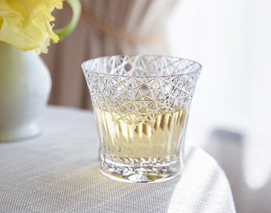 [KAGAMI CRYSTAL] Whiskey Glass, Edo Kiriko “Yume-iro” (Clear)