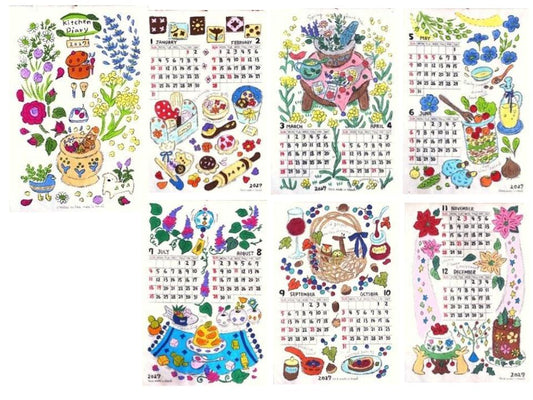 YuiGaia 2027 Nepali Paper Calendar - Kitchen Diary - design overview