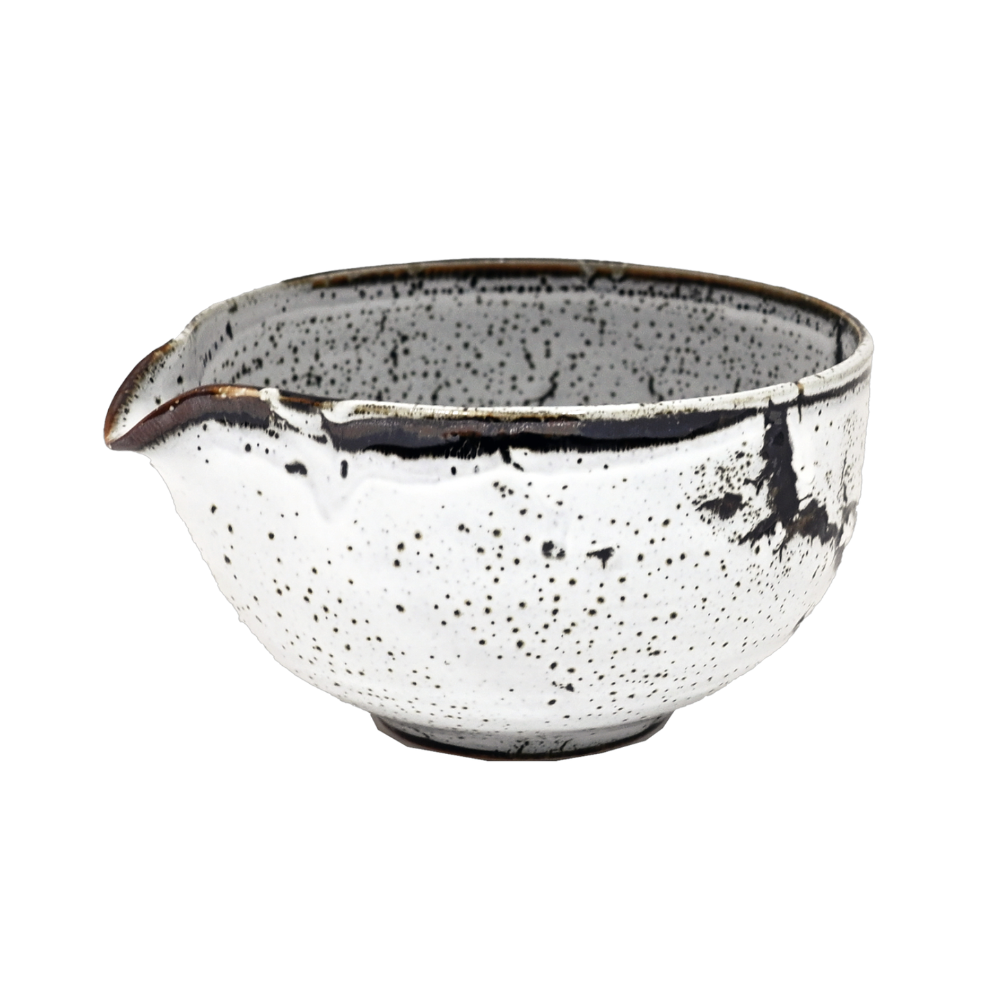 Yukiakari Katakuchi Matcha Bowl With Spout Yuzushiro 12oz Japan