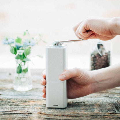 HARIO USA - "Prism" Ceramic Coffee Mill Silver Aluminum