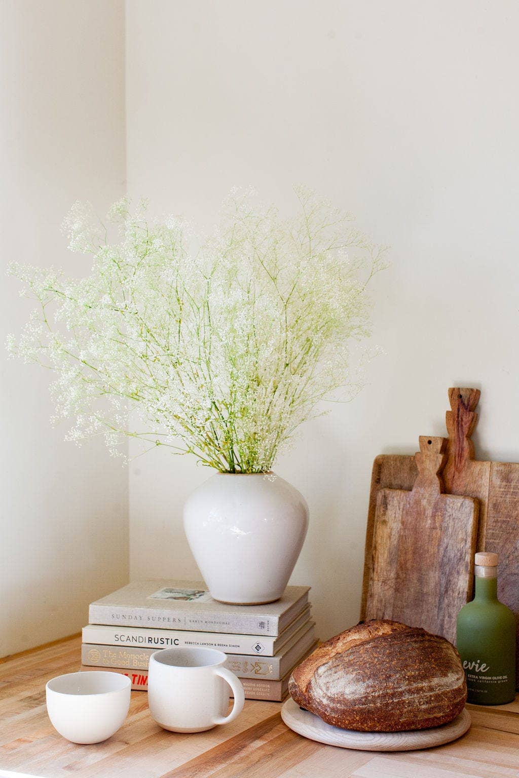 Preserved White Green Baby's Breath