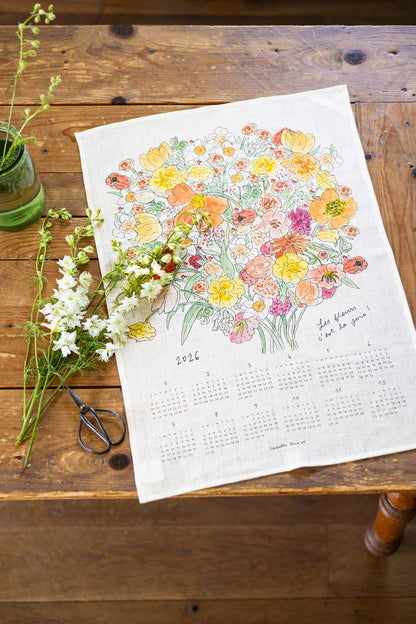 2026 Linen Calendar Joyful Bouquet