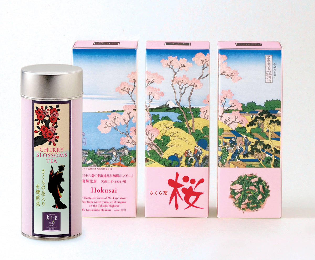 Jugetsudo Tokyo- Organic Sakura Sencha Loose Leaf 40 g Tin And Box